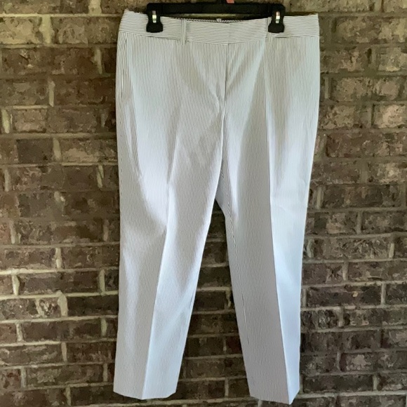 TOMMY HILFIGER white ankle pants with and white stripes size 10 - Picture 4 of 14